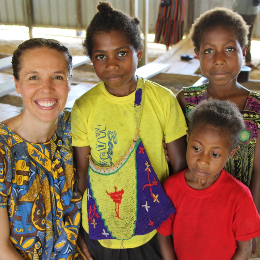 Seed Company writer Ruth with children in Papua New Guinea