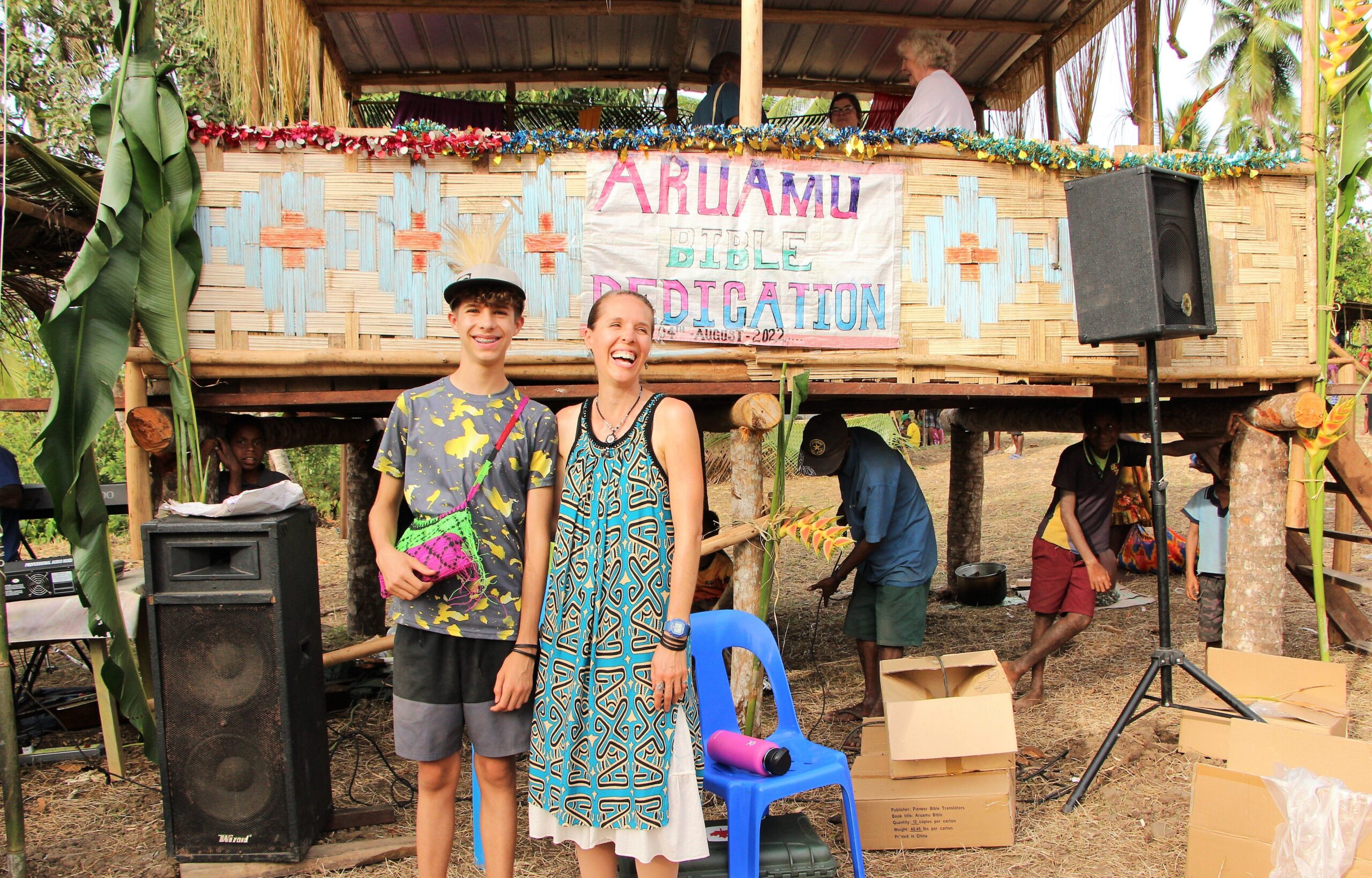 Two Americans visit Aruamu Bible Dedication in Papua New Guinea