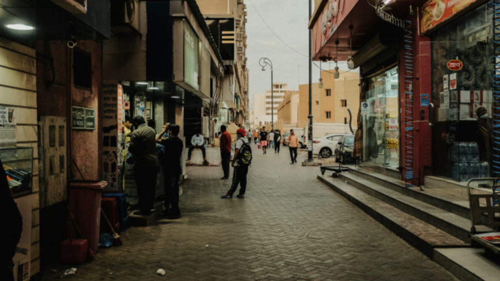 Scene of city alleyway