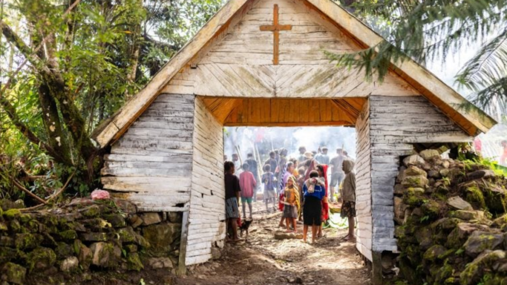 Photo of outdoor church building